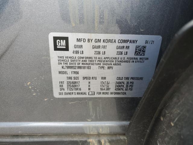 2021 CHEVROLET TRAILBLAZE - KL79MMS21MB181103
