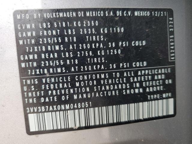 2022 VOLKSWAGEN TIGUAN SE - 3VV3B7AX0NM048051
