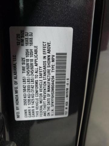 2021 HONDA PILOT EXL - 5FNYF6H53MB044294