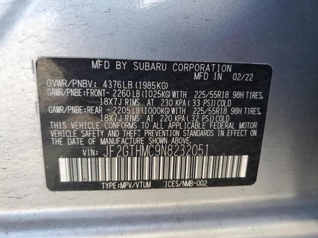 2022 SUBARU CROSSTREK - JF2GTHMC9N8232051
