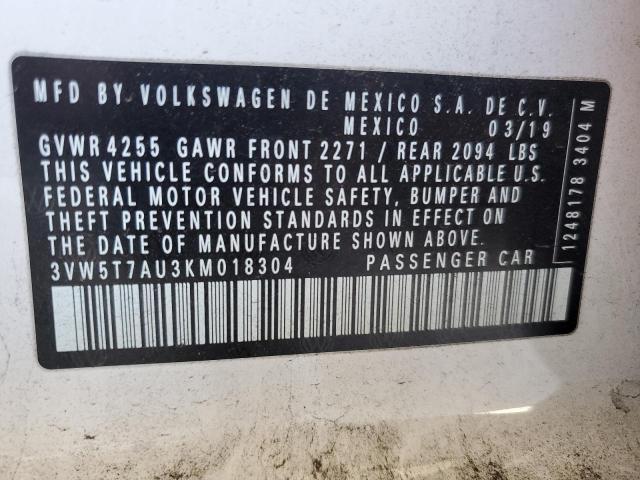 2019 VOLKSWAGEN GTI S - 3VW5T7AU3KM018304