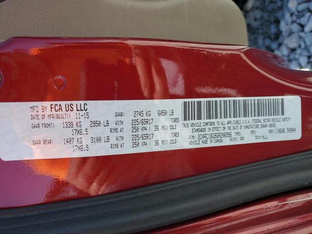 2016 CHRYSLER TOWN & COU - 2C4RC1BG9GR206996
