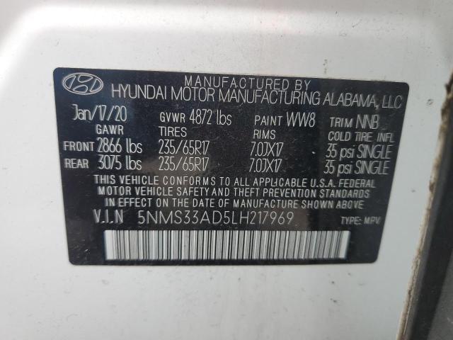 2020 HYUNDAI SANTA FE S 5NMS33AD5LH217969