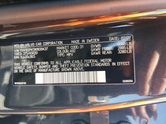 2022 VOLVO XC90 T5 MO YV4102PK5N1839437