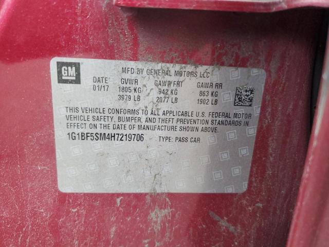 2017 CHEVROLET CRUZE PREM 1G1BF5SM4H7219706