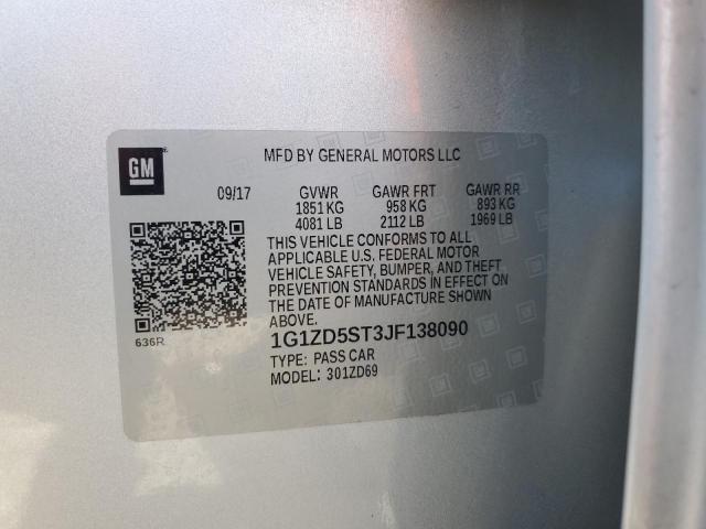 2018 CHEVROLET MALIBU LT - 1G1ZD5ST3JF138090