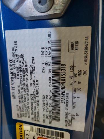 2020 FORD FUSION SE - 3FA6P0HD4LR155318