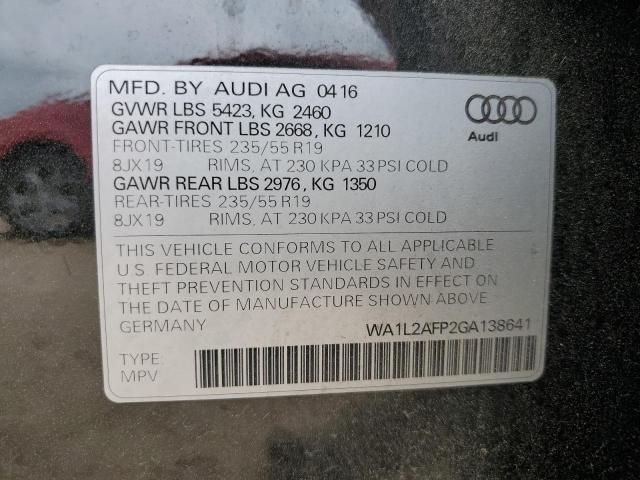 2016 AUDI Q5 PREMIUM - WA1L2AFP2GA138641