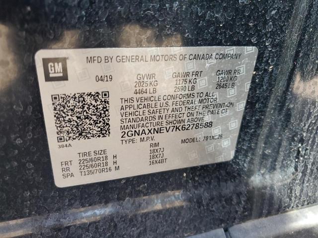 2019 CHEVROLET EQUINOX PR - 2GNAXNEV7K6278588