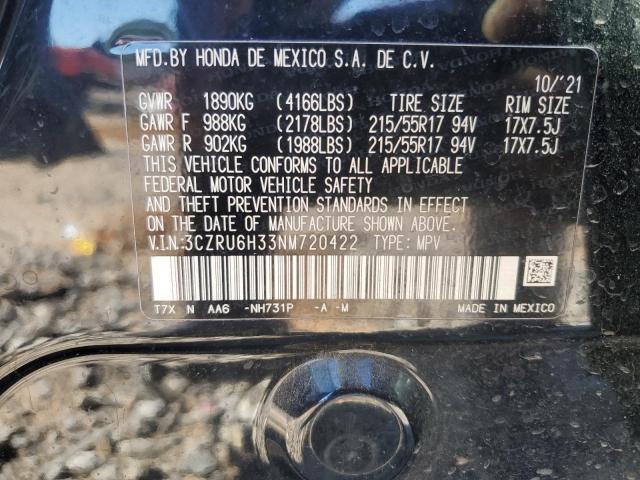 2022 HONDA HR-V LX 3CZRU6H33NM720422
