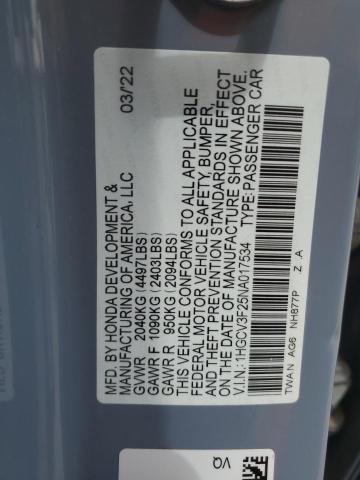 2022 HONDA ACCORD HYB 1HGCV3F25NA017534