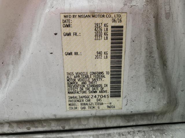 2016 NISSAN ALTIMA 2.5 - 1N4AL3AP6GC247045