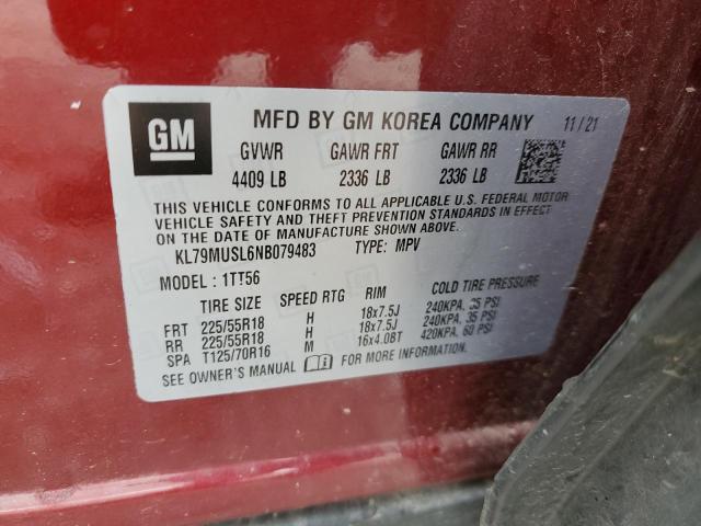 2022 CHEVROLET TRAILBLAZE - KL79MUSL6NB079483