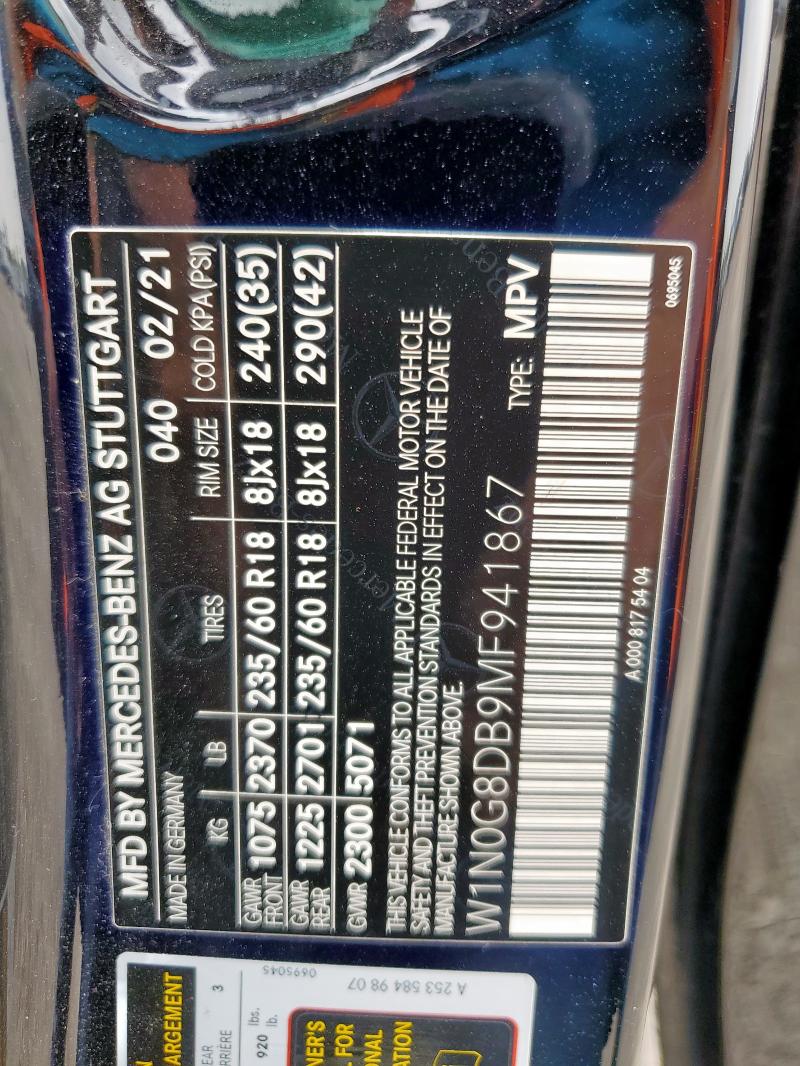 2021 MERCEDES-BENZ GLC 300 - W1N0G8DB9MF941867