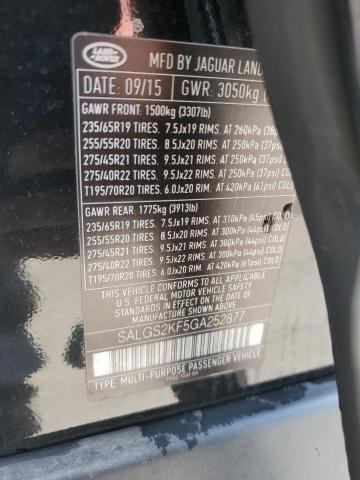 2016 LAND ROVER RANGE ROVE - SALGS2KF5GA252877