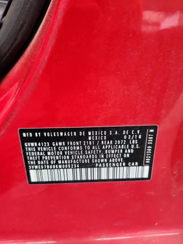 2019 VOLKSWAGEN JETTA SEL 3VWE57BU8KM005234