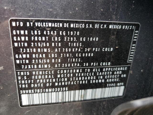 2022 VOLKSWAGEN TAOS SE 3VVRX7B21NM030396