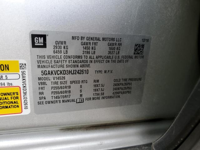 2017 BUICK ENCLAVE - 5GAKVCKD3HJ242610