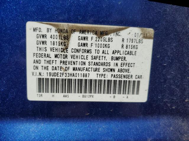 2017 ACURA ILX BASE W 19UDE2F33HA011887