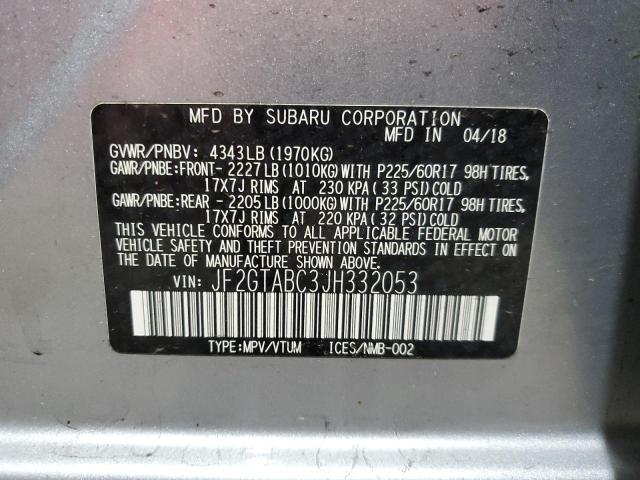 2018 SUBARU CROSSTREK - JF2GTABC3JH332053
