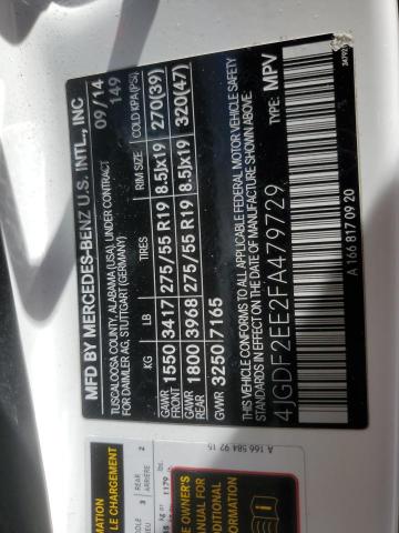2015 MERCEDES-BENZ GL 350 BLU 4JGDF2EE2FA479729