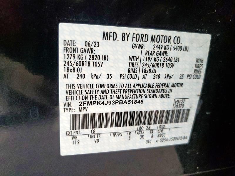2023 FORD EDGE SEL 2FMPK4J93PBA51848