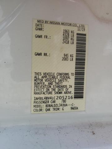 2020 NISSAN ALTIMA S 1N4BL4BV4LC205216