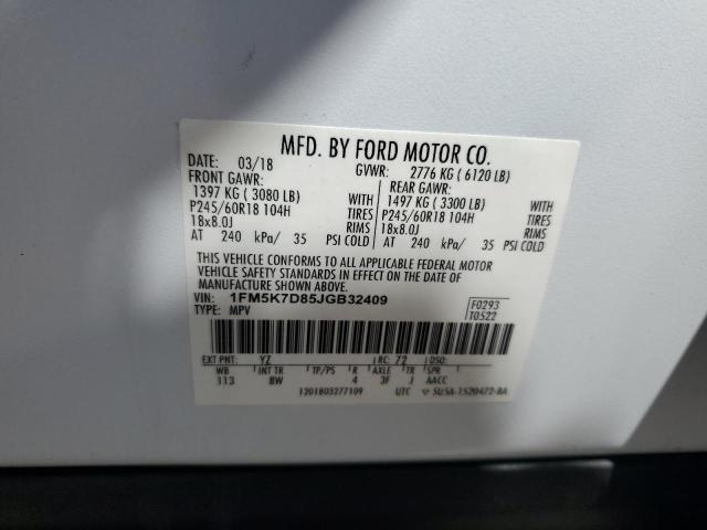 2018 FORD EXPLORER X 1FM5K7D85JGB32409