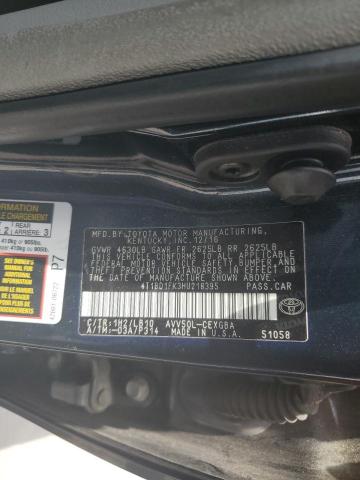 2017 TOYOTA CAMRY HYBR - 4T1BD1FK3HU218395
