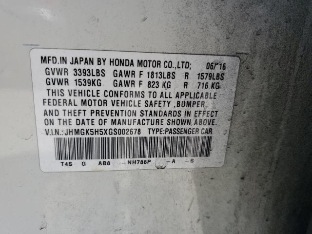 2016 HONDA FIT LX JHMGK5H5XGS002678