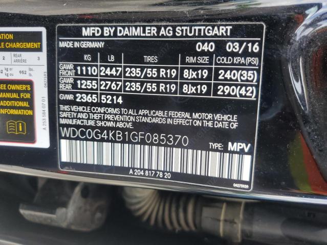 2016 MERCEDES-BENZ GLC 300 4M - WDC0G4KB1GF085370