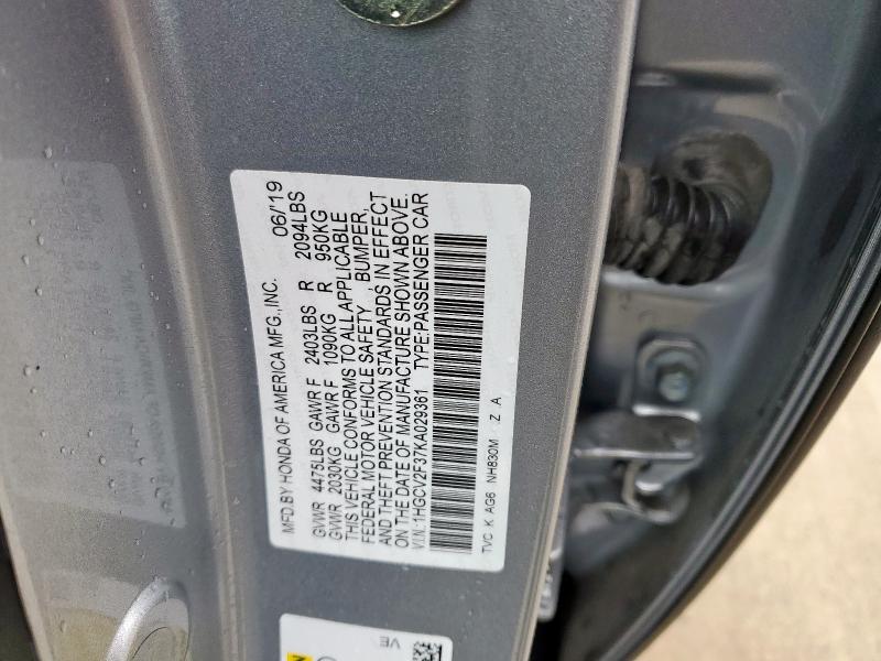 2019 HONDA ACCORD SPO - 1HGCV2F37KA029361