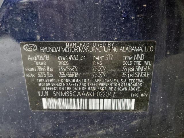 2019 HYUNDAI SANTA FE LIMITED 5NMS5CAA6KH022042