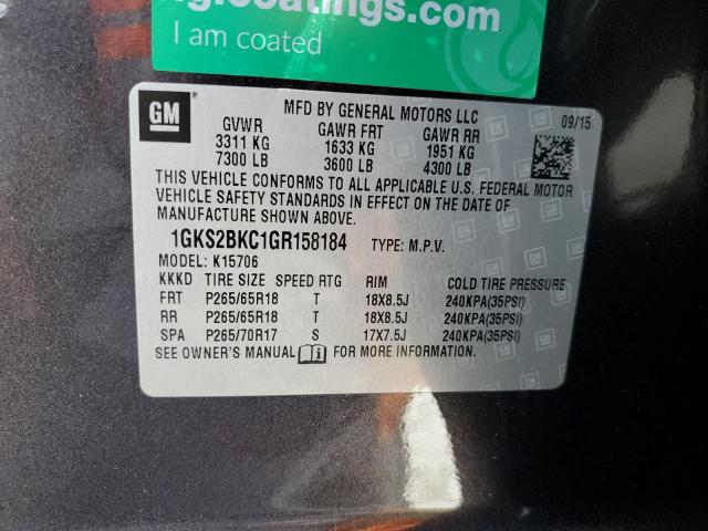 2016 GMC YUKON SLT 1GKS2BKC1GR158184