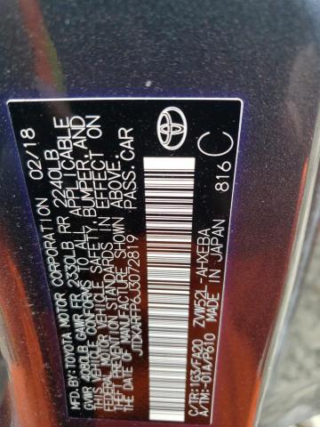 2018 TOYOTA PRIUS PRIM - JTDKARFP6J3072819