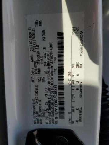 2016 FORD F150 SUPER - 1FTEW1EF8GFC65487