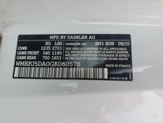 2016 SMART FORTWO WMEFJ5DA0GK060576