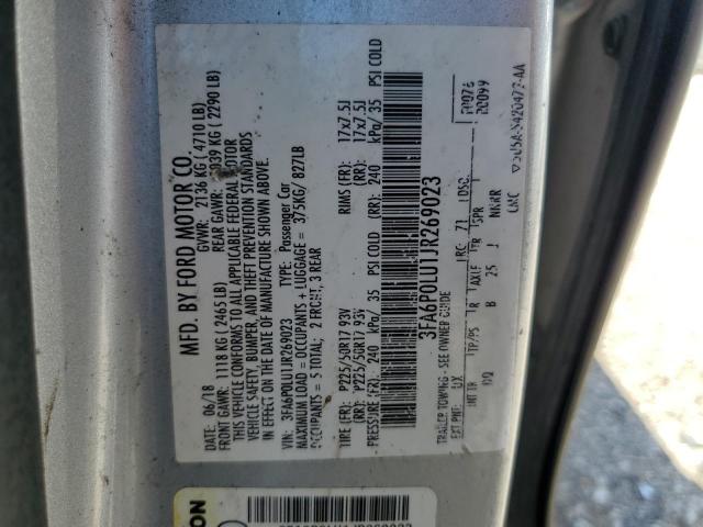 2018 FORD FUSION SE 3FA6P0LU1JR269023