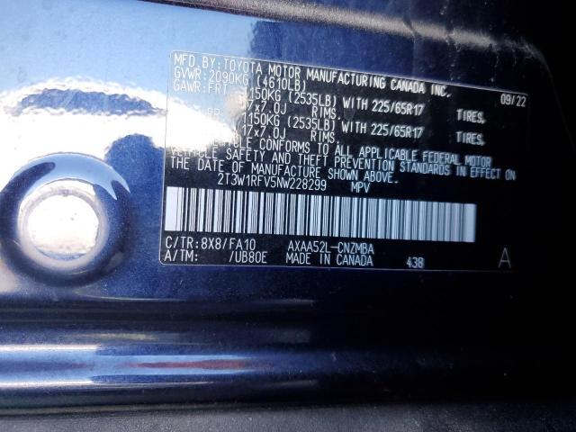2022 TOYOTA RAV4 XLE - 2T3W1RFV5NW228299