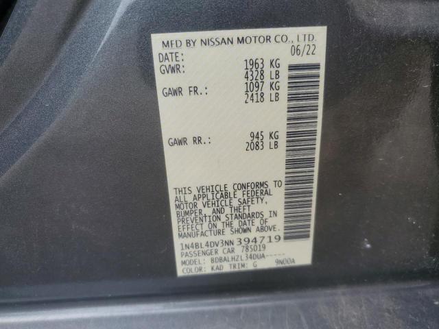 2022 NISSAN ALTIMA SV - 1N4BL4DV3NN394719