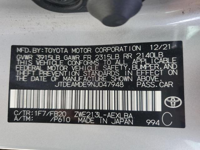 2022 TOYOTA COROLLA LE - JTDEAMDE9NJ047948