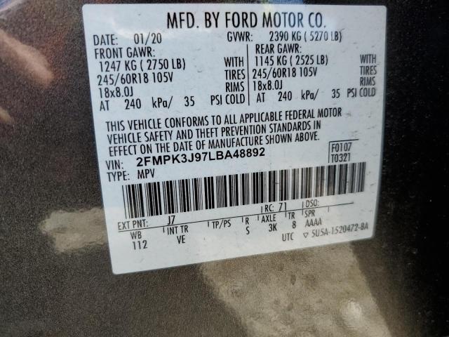 2020 FORD EDGE SEL - 2FMPK3J97LBA48892