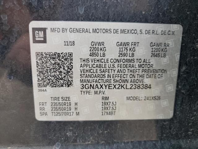 2019 CHEVROLET EQUINOX PR - 3GNAXYEX2KL238384