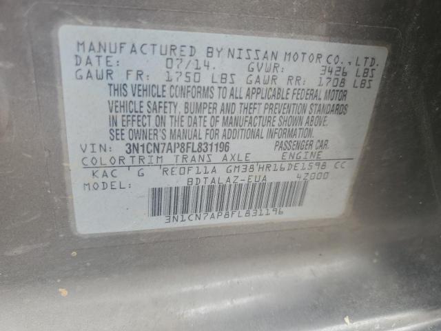 2015 NISSAN VERSA S - 3N1CN7AP8FL831196