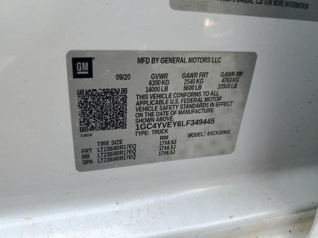 2020 CHEVROLET SILVERADO 1GC4YVEY6LF349445