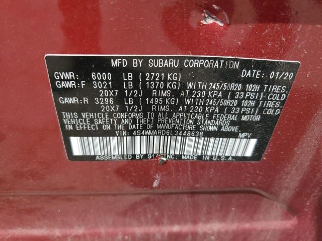 2020 SUBARU ASCENT TOU 4S4WMARD6L3448638