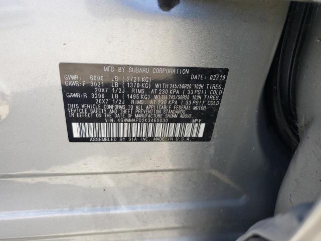 2019 SUBARU ASCENT LIM - 4S4WMAPD2K3460030