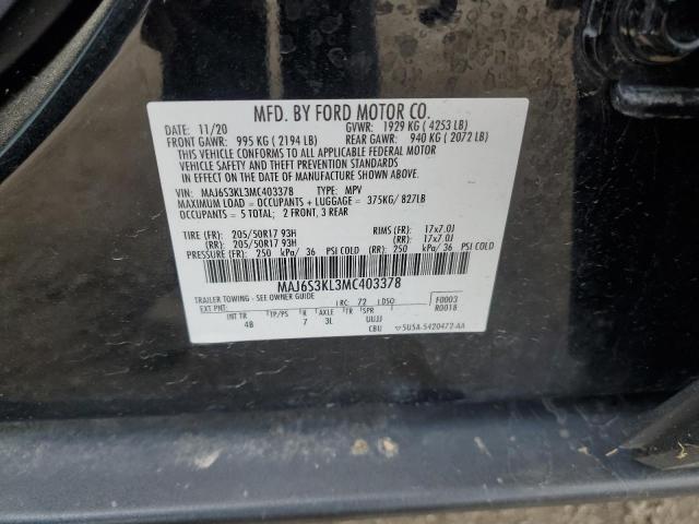 2021 FORD ECOSPORT T MAJ6S3KL3MC403378