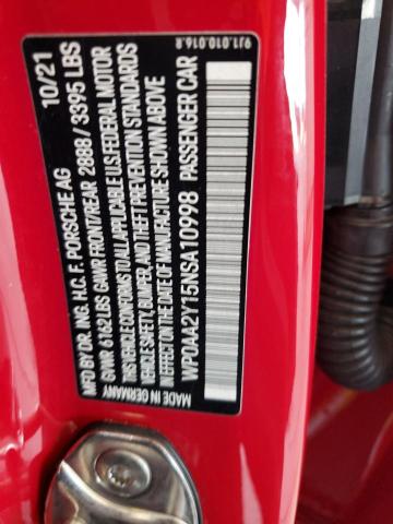 2022 PORSCHE TAYCAN WP0AA2Y15NSA10998