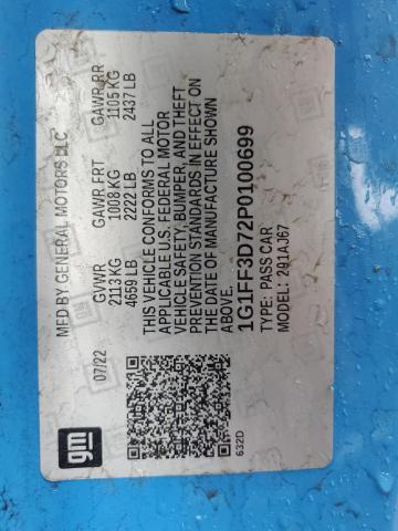 2023 CHEVROLET CAMARO LT1 - 1G1FF3D72P0100699